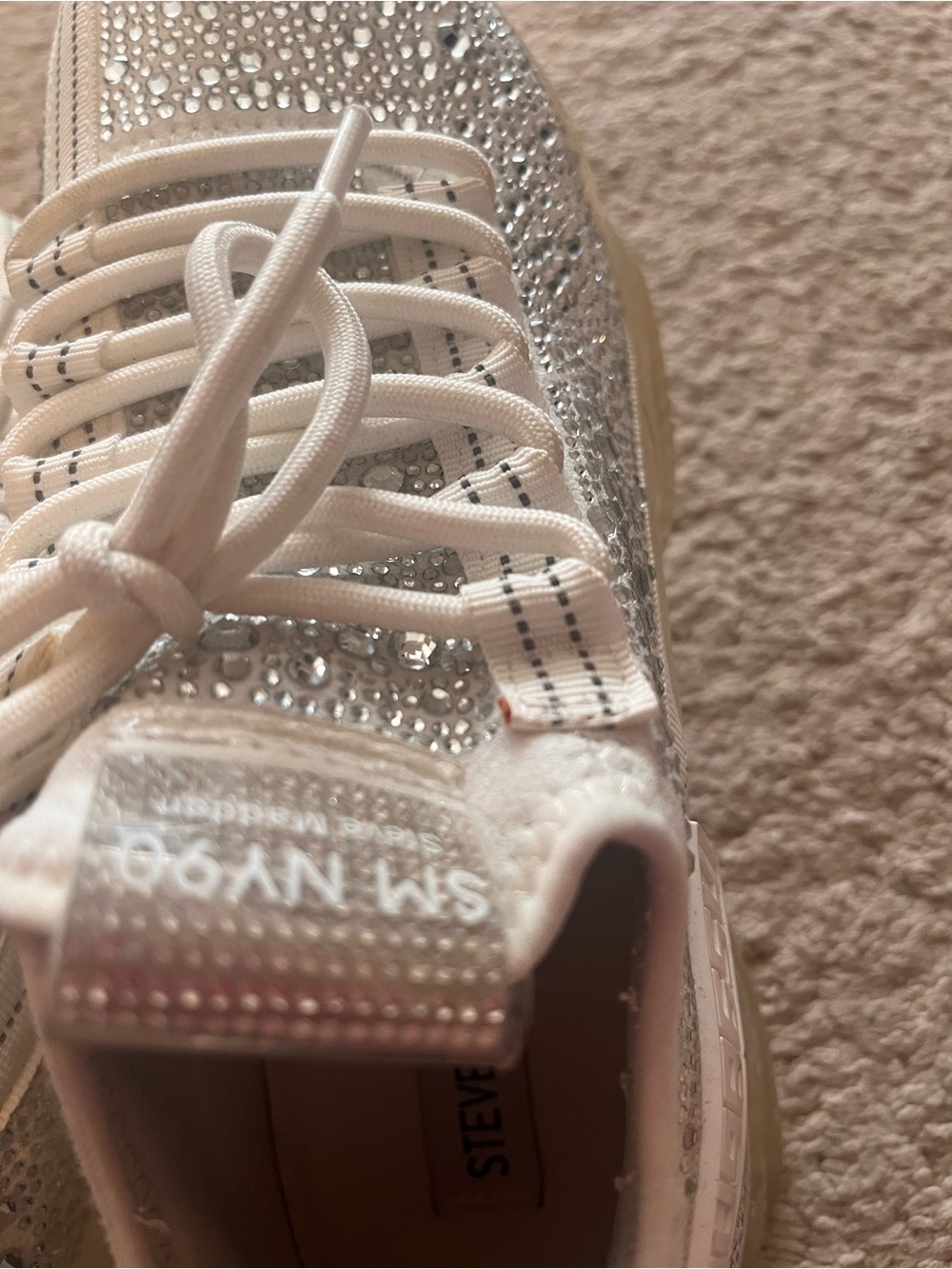 Steve Madden - White Crystal Sneakers - Picture 4 of 12